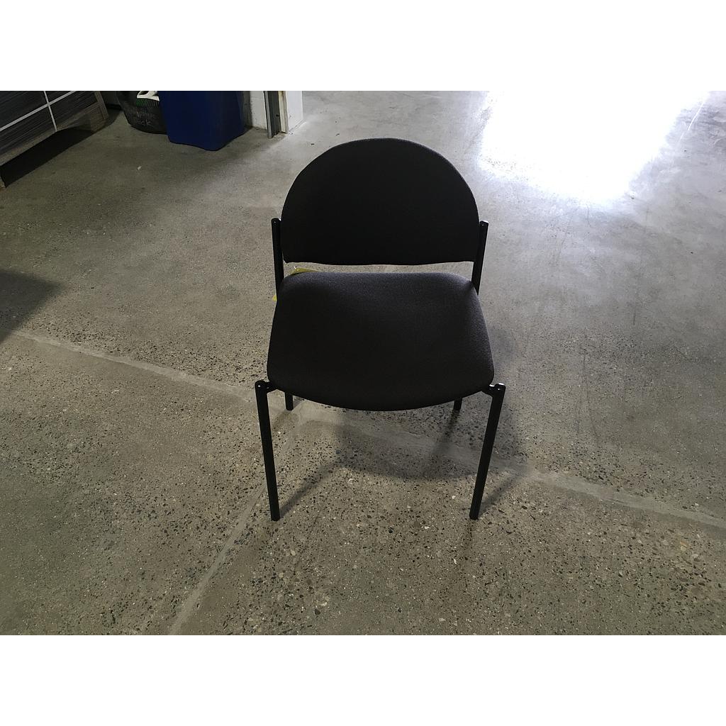 Stack Chairs black fabric no arms round back