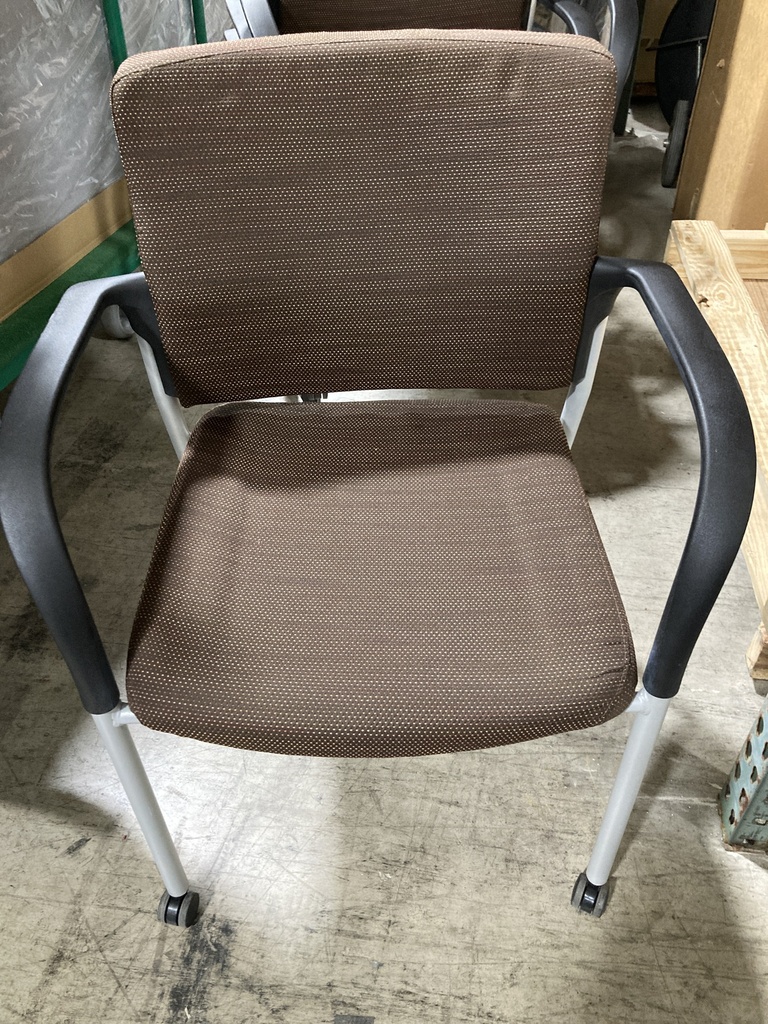 Paoli Brown Dot Guest Chair on Casters