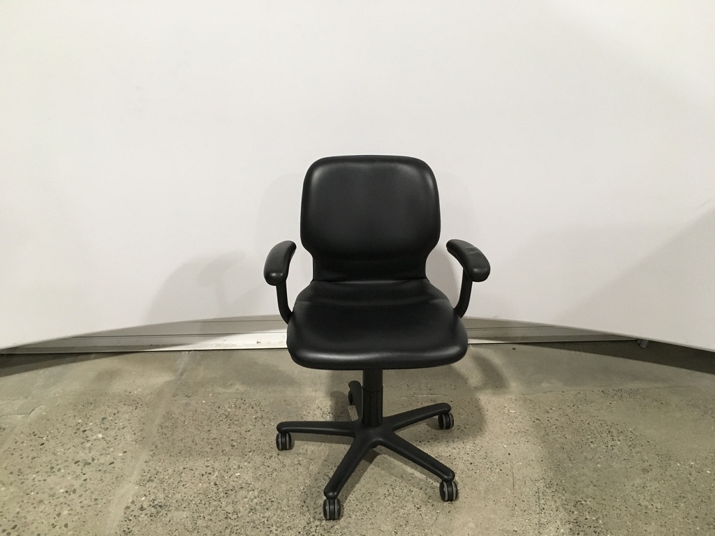 Single function conference chair black leather
