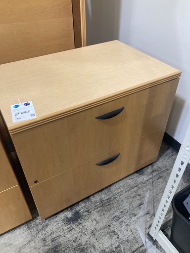 36" Maple 2 Drawer Lateral Cabinet