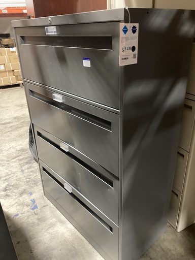 36" Steelcase 4 Drawer Lateral Light Grey