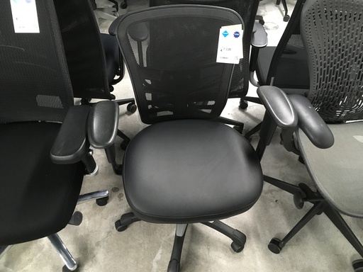 Black Leather Seat Mesh Back Chair