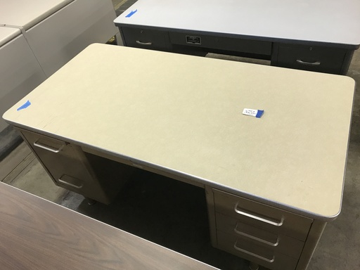 30x60 Dbl Ped Metal Desk- Tan