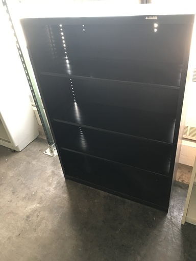 52" Black Metal Bookcase 4 Shelves