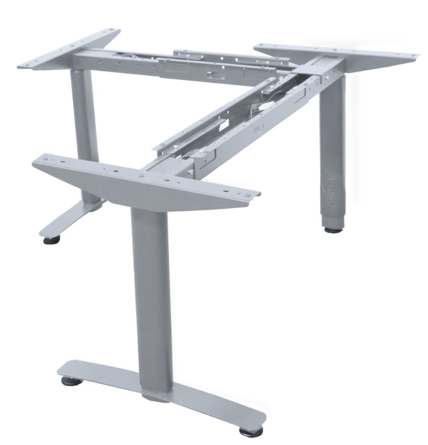Euroline Powered Table Base 3 Stage 3 Motor 90 degree Silver