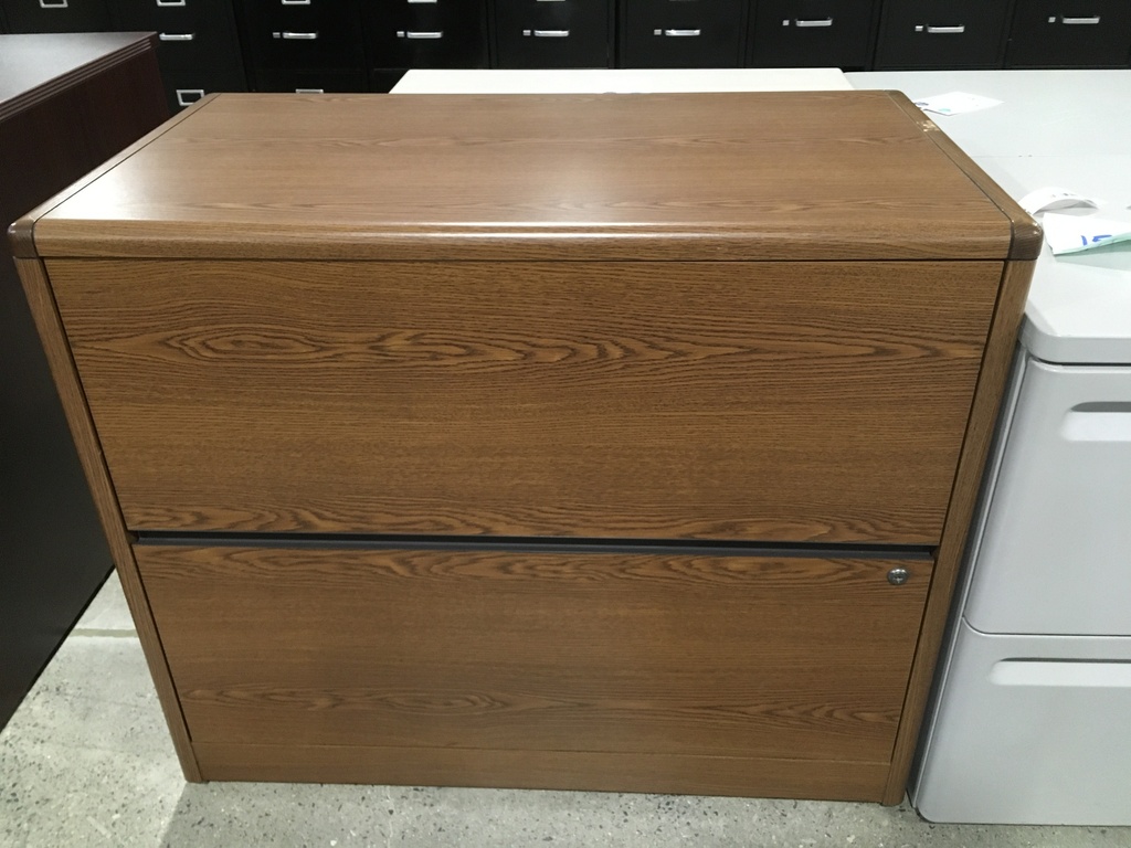 36" Oak 2 drawer Lateral File