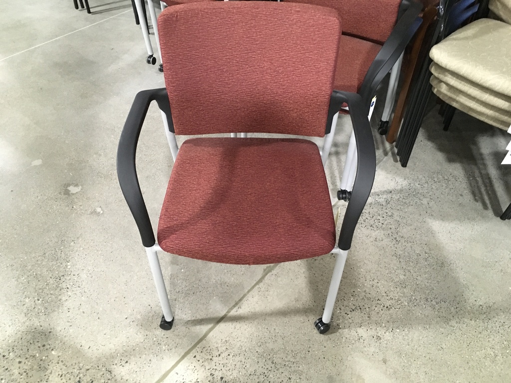 Paoli Red Guest Chair on Casters