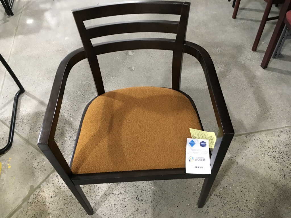 Side Chair (mocha) burnt orange seat