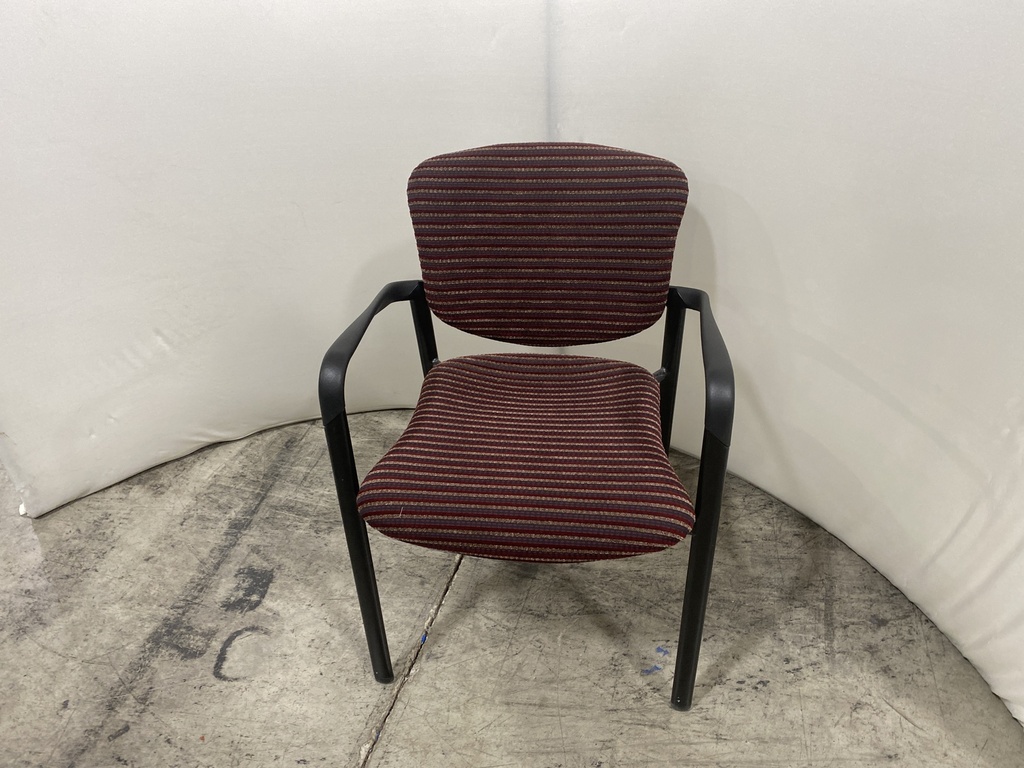 Haworth Guest Chair Red and Tan Stripe