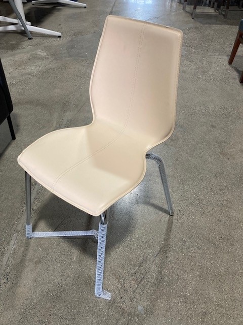 Leather Side Chair w/ Chrome Legs