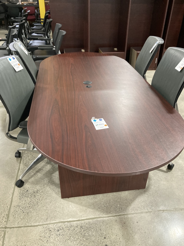 8ft Euroline Powered Conference Table (pre owned) Mahogany
