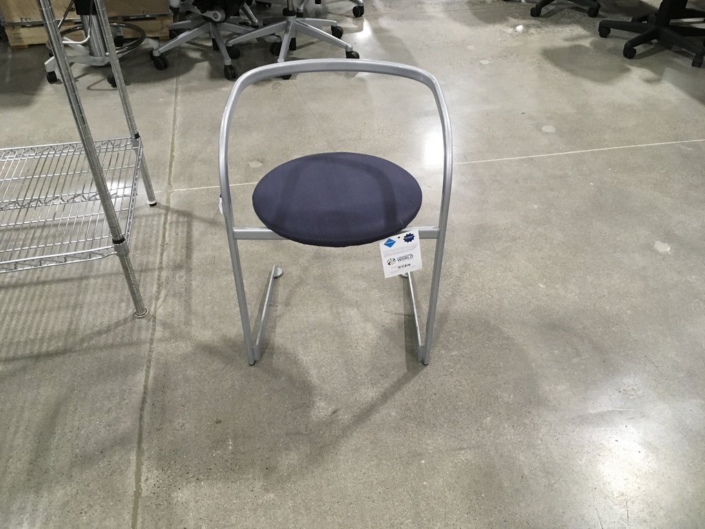 Metal Side Stools w/purple seat