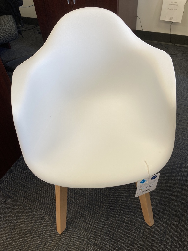 Plastic Arm Chair White  New *List $230*