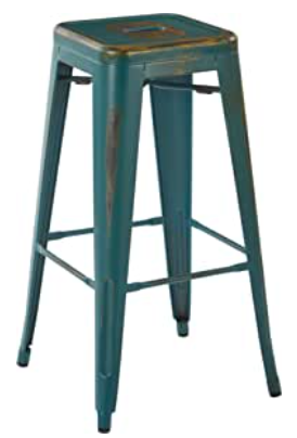 30" Metal Barstool- Turquoise *List $480*