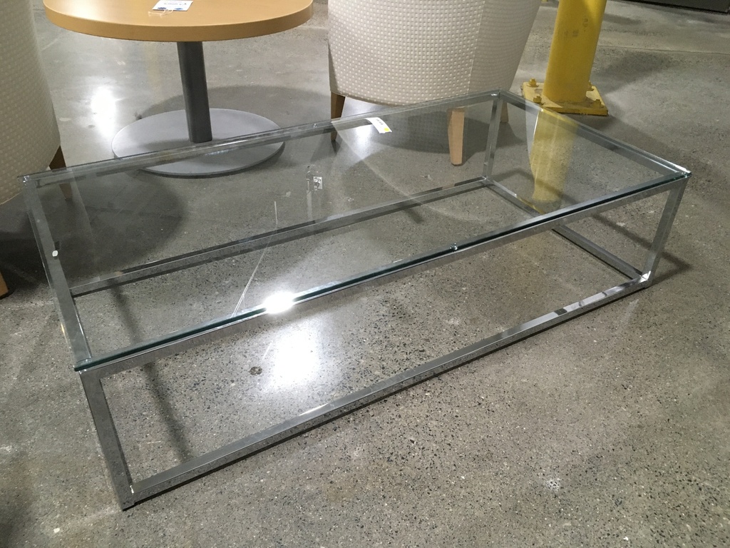 Glass Top Coffee Table Chrome Base