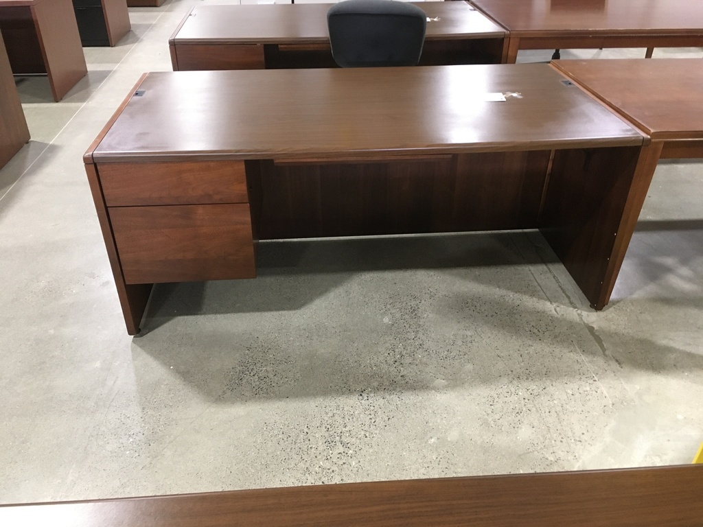 36x72 Single Ped Walnut Desk