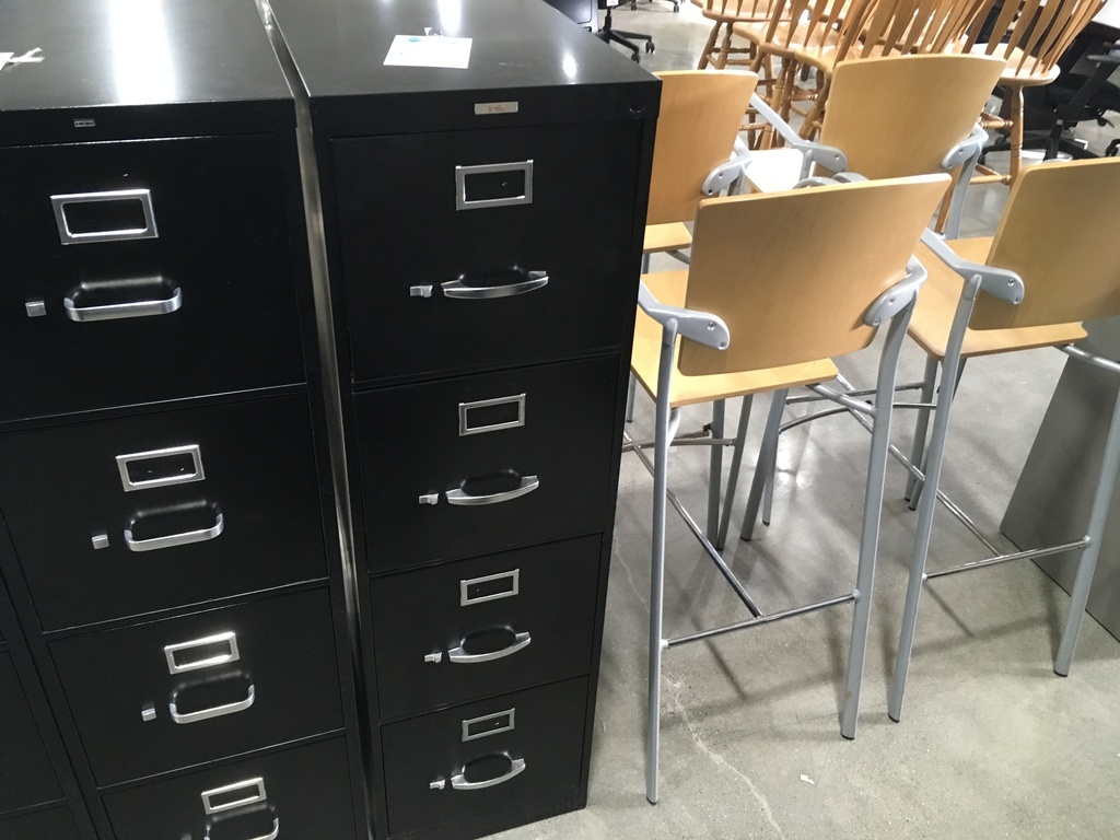4 Drawer Loth Black Vertical File Cabinet