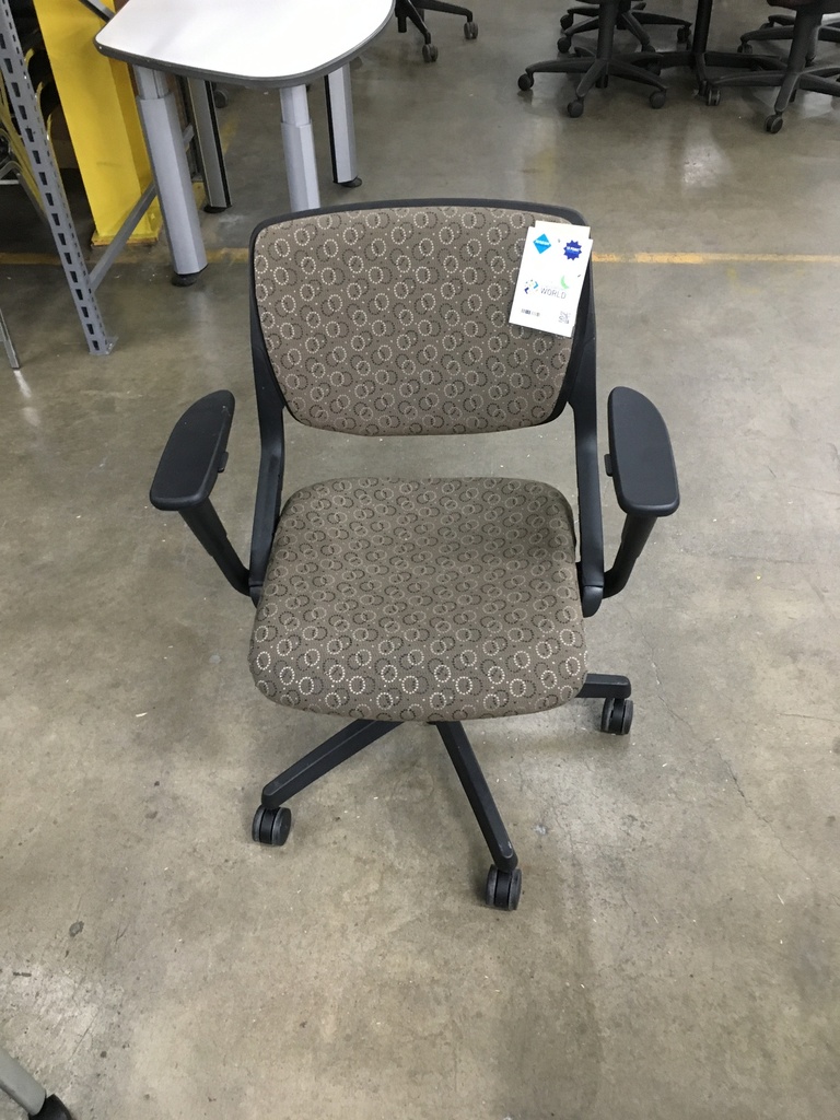 Brown With Circle Pattern Single Function Task Chair