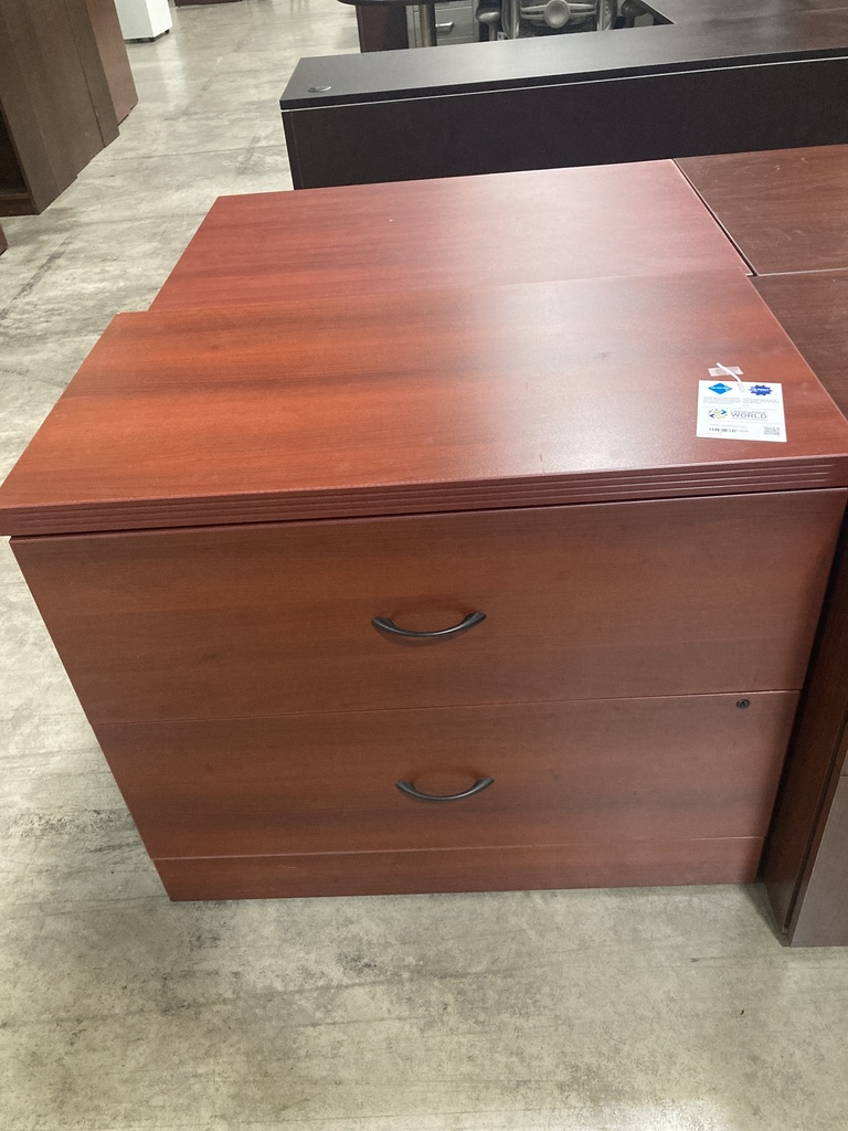 (2) Drawer - 36" Lateral Cabinet -Cherry