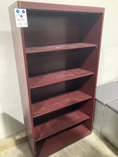 Metal Bookcase - 5 Shelf Maroon