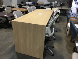 36x96 Standing Huddle Table Powered Oak