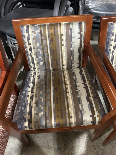 JSI - Wood Frame Guest Chair -Brown Pattern