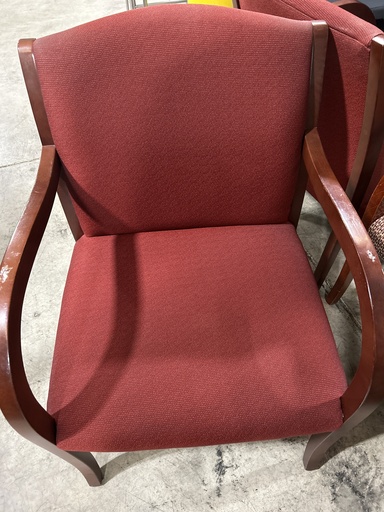 JSI - Wood Frame Guest Chair -Red Fabric