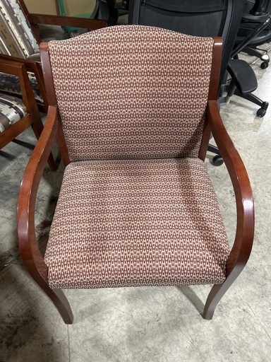JSI - Wood Frame Guest Chair -Red Pattern