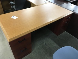 36X72 Double Ped Desk Cherry