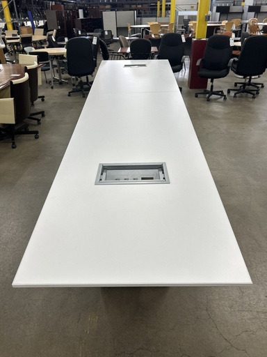 White Enwork Conference tables w/power 16'