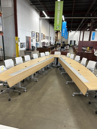 18' Nevers Blonde Powered Conference Table