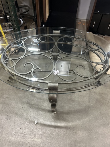 48" Oval Glass Coffee Table