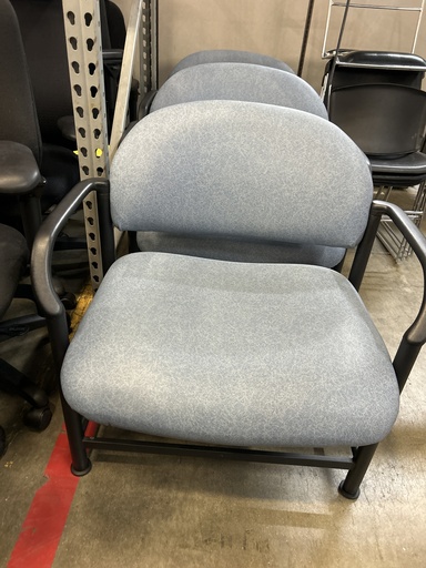 Ice Blue Wide Seat Vinyl Waiting Room Chair