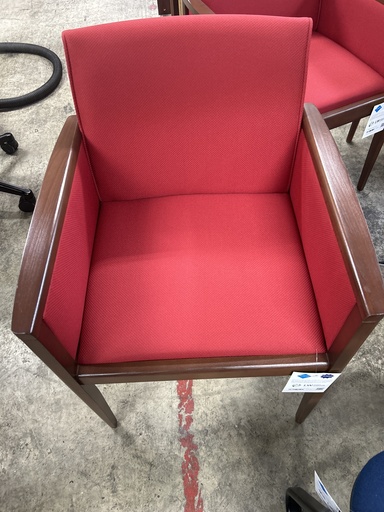 Steelcase Red Guest Chair - wood frame