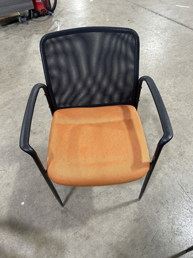 Orange Mesh Back Guest Chair 