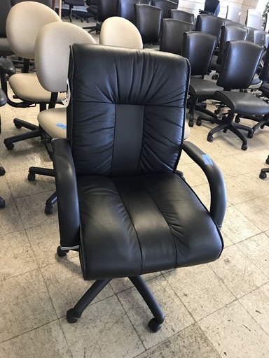 Executive High Back Vinyl Conference Chair- Black