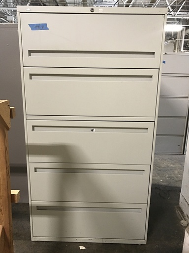 36" Hon 5 drawer lateral grey
