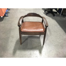 Walnut side Chair with Leather seat
