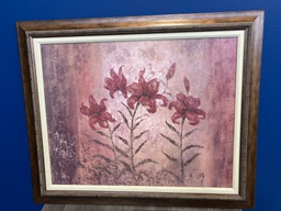 34x28 Red Lily Framed Art