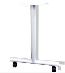 [LEG-T-30-CASTER-WH] Table Leg T Type with Caster 30" D White