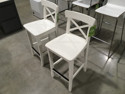 Small X Back Wooden Stool White