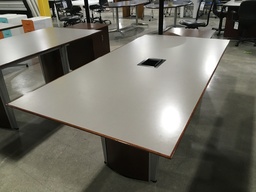 6’ Powered Conference Table Gray/Cherry