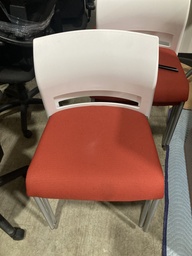 Cafe Chairs - Red seat White Frame