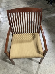 Wood Frame Guest Chair - yellow seat