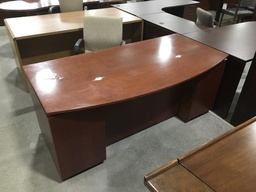 36X72 Bowfront DP Veneer Desk