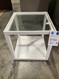 White Occasional Table - Glass Top