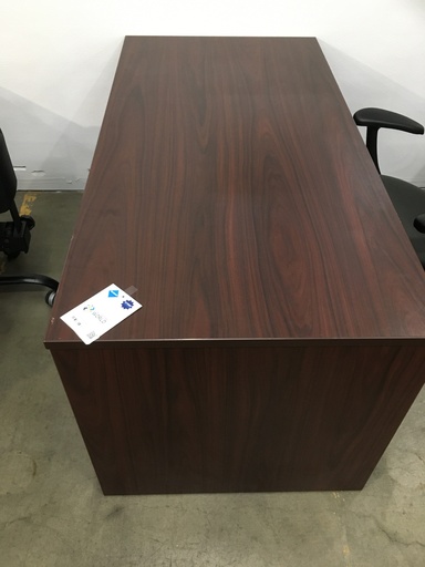 30x60 Desk Full Length Peds Mahogany