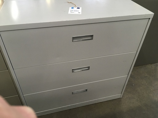 Steelcase 42" 3 drawer lateral file light grey