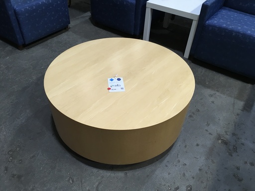 Round Blonde Coffee Table