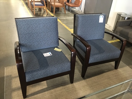 Blue and Brown Lobby Chair